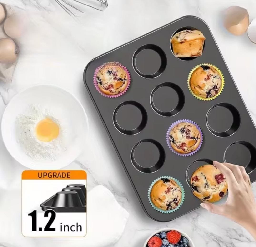 12pcs silicon reusable moulds with cup cake baking mould product image 4