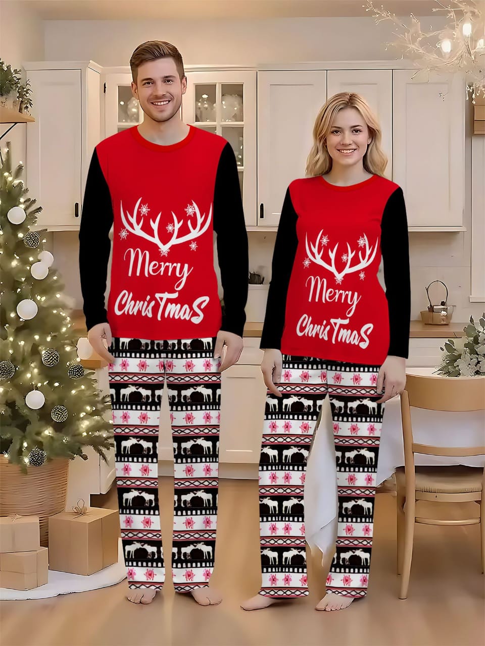 Chrismas pajamas outfit for both adults and kids product image 3