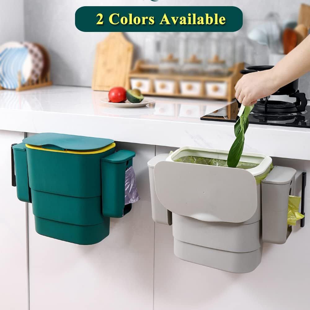 Foldable Kitchen Hanging dustbin with 2 Trash Bags Storage cans product image 3