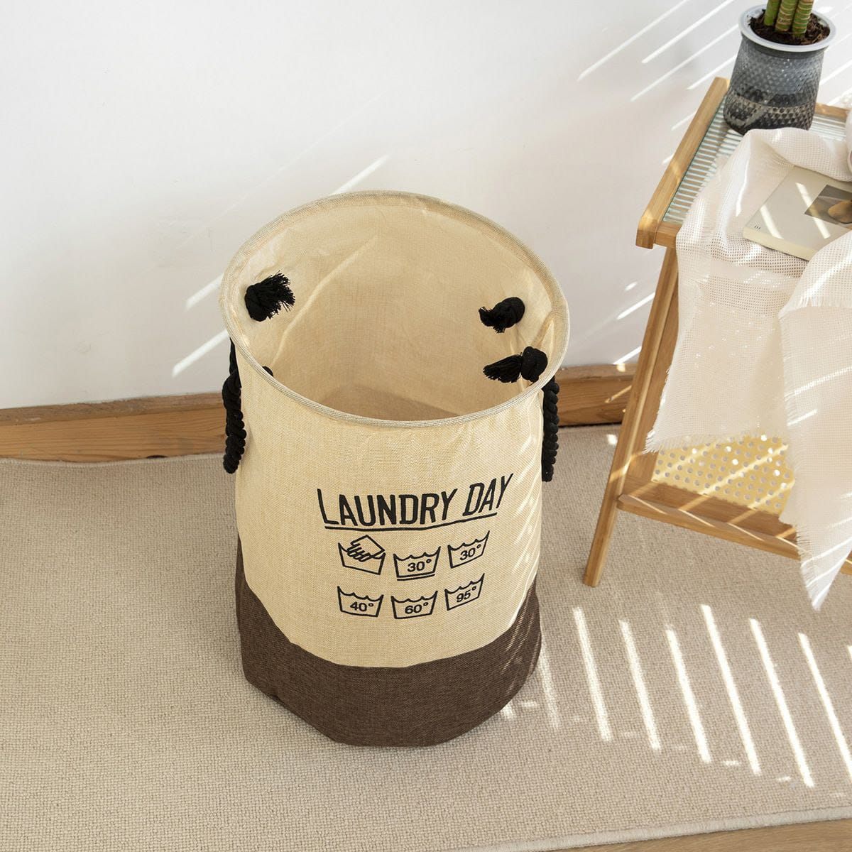 Laundry day round multi-purpose basket with handle product image 2