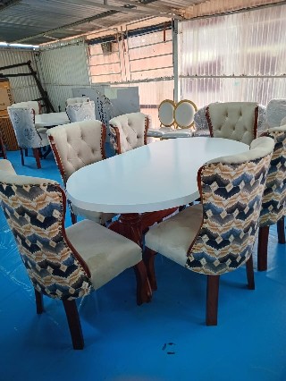 Modern 6-Piece Marble Dining Table Set -Marble top table - Design 13