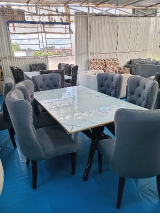 Modern 6-Piece Marble Dining Table Set -Marble top table - Design 15