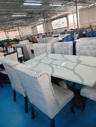 Modern 6-Piece Marble Dining Table Set -Marble top table - Design 18