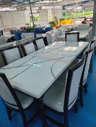 Modern 6-Piece Marble Dining Table Set -Marble top table - Design 2