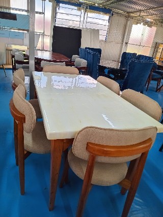 Modern 6-Piece Marble Dining Table Set -Marble top table - Design 5
