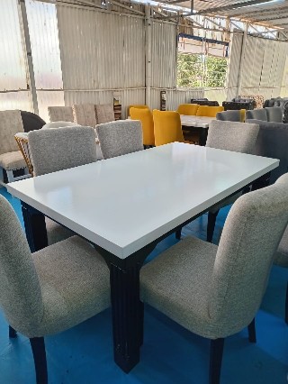 Modern 6-Piece Marble Dining Table Set -Marble top table - Design 7