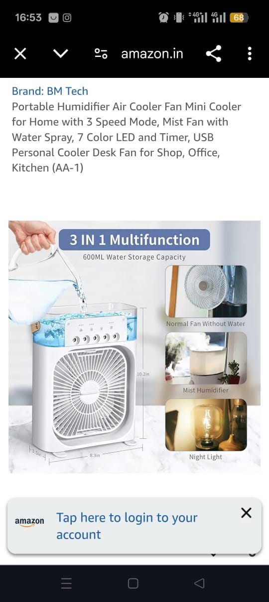 Portable Humidifier Air Cooler Fan product image 3