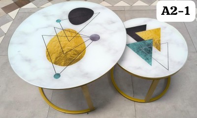 Round Coffee Tables -Marble Top 2pieces- Design 12