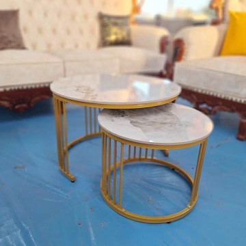 Round Coffee Tables -Marble Top 2pieces- Design 5