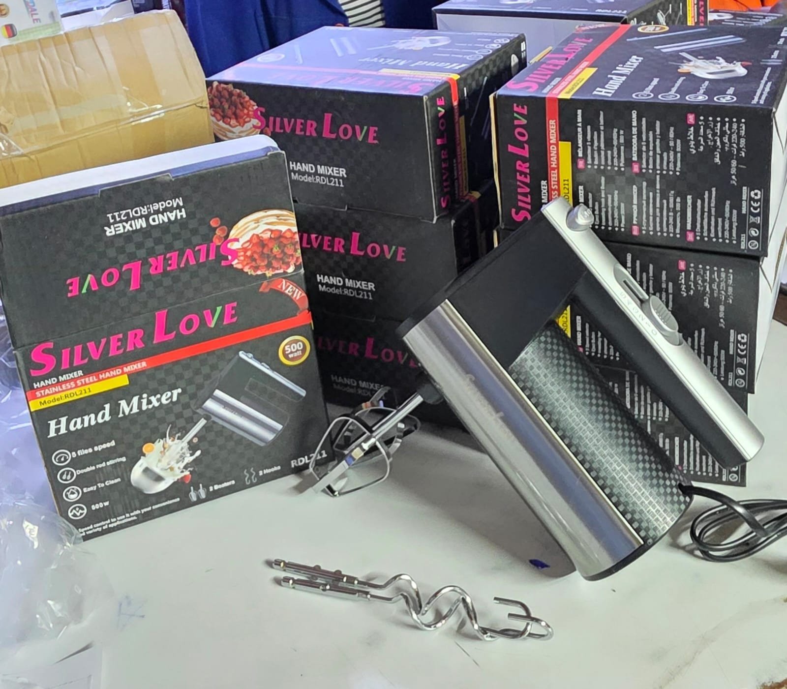 Silver love hand mixer