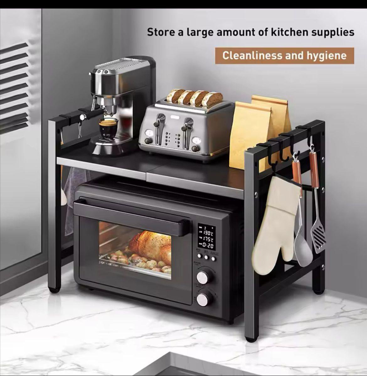 Single layer Heavy-duty Adjustable Microwave Stand product image 4