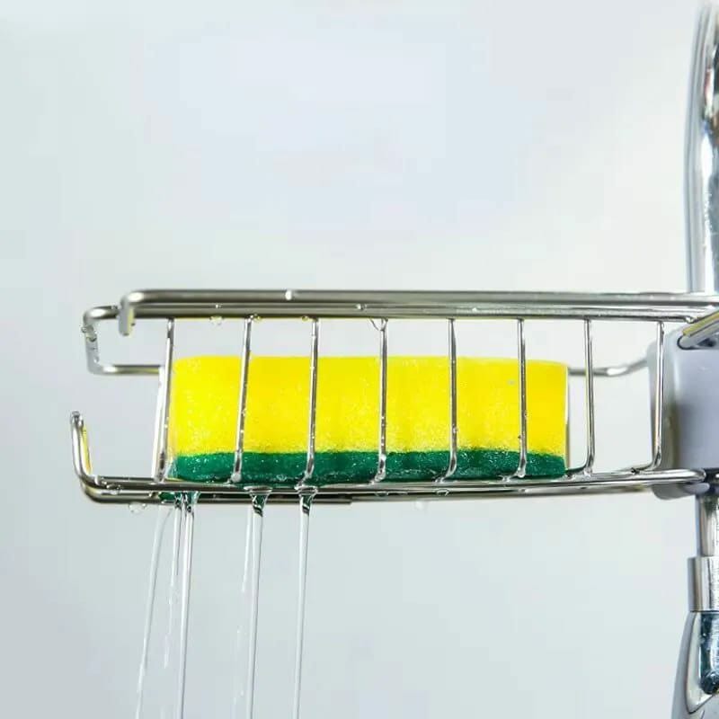 Stainless steel faucet rack / sink tidy with towel rack product image 3