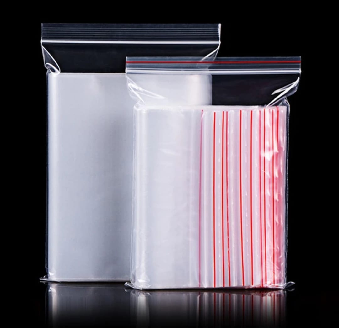 Transparent Reusable Ziplock Bags, 100 pcs