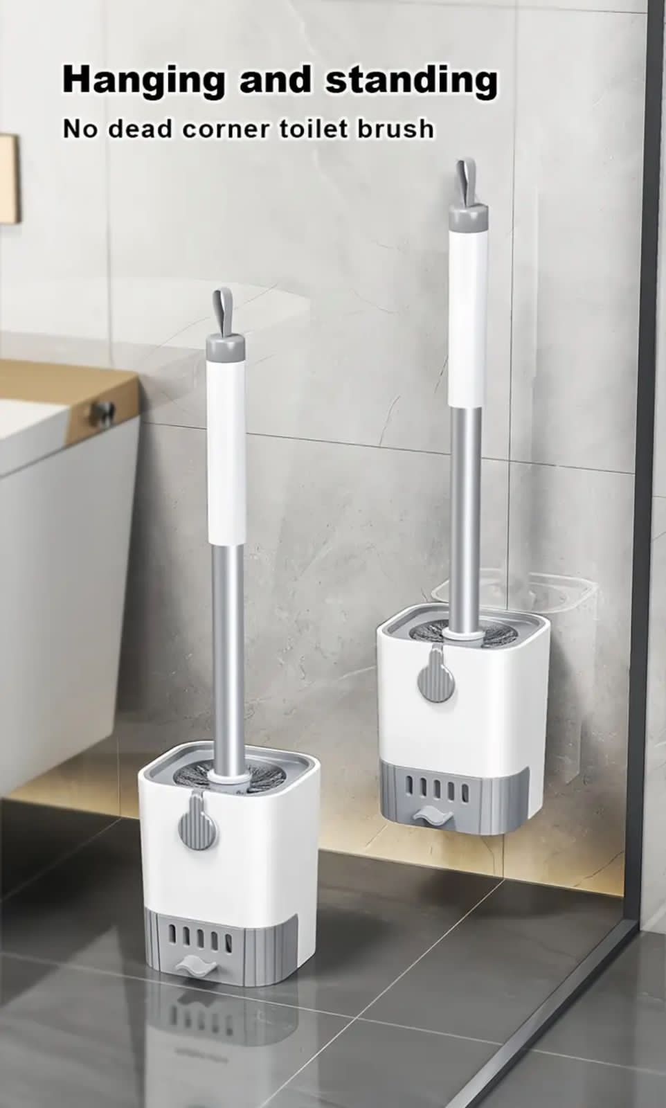 Wall Mounted Long Handle Toilet Cleaning Brush With Holder product image 2