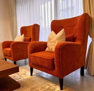 Wingback Chairs with Spring Cushions & Fibre Pillows | Available in Kenya