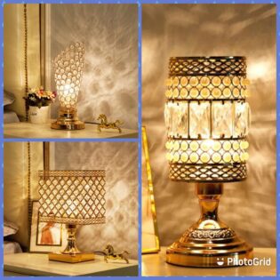 *Gold crystal table lamp
