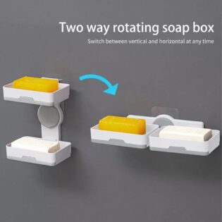 Double layer rotatable soapdish