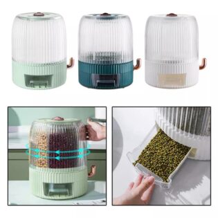 6 compartment Rotatable cereals Storage Container