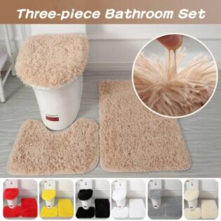 3pcs Non-slip bathroom fluffy Mat