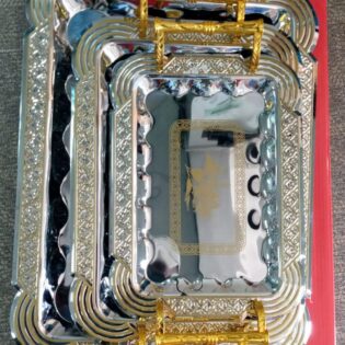 3pcs metallic trays set