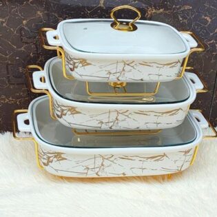 Set of 3 Ceramic Chaffing Dishes….