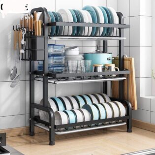 *High quality heavy duty 3 tier dish rack