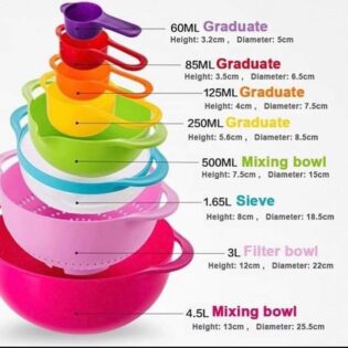 *10 in 1 Measuring bowl/sieve &cups