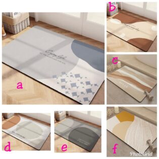 Absorbent rectangular bathroom mats
