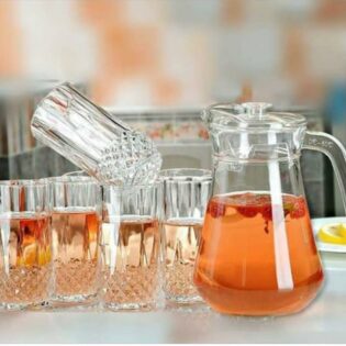 Water set 7pcs set 6pcs long glasses and jug