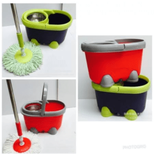 Heavy duty 360 degree rotating mop with a bucket