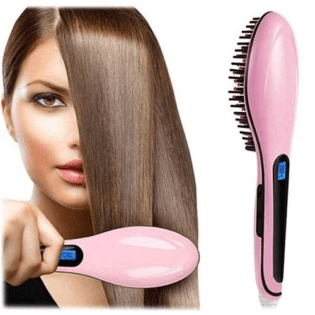 Hair straightener brush