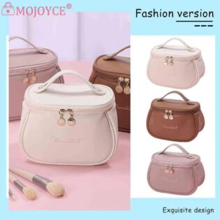 Cute PU Make Up Pouch Large Capacity Organizer Clutch Bags Portable Multi-function PU Leather Casual Simple Fashion for Weekend Vacation