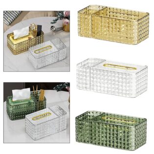 2 piece Diamond pattern tissue box with compartment