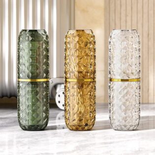 Crystal portable toothbrush holder