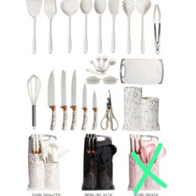 25 pcs marble silicone Spoon Set