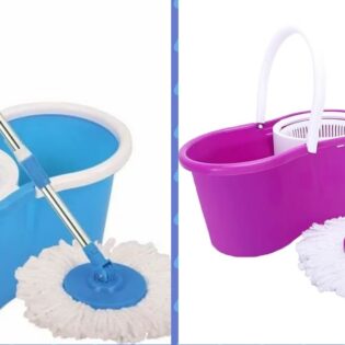 Magic spinning mop with plastic spinner