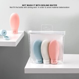 3pcs Nordic Style  portable Bottles for Shampoo, Shower Gel or Squeeze Lotion Combo Kit