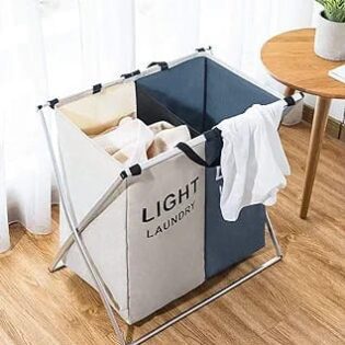 2 compartment foldable laundry Basket