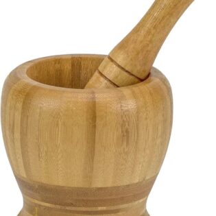 Premium bamboo mortar and pestle set