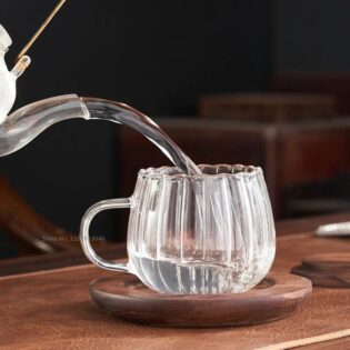 Stripped Pumpkin shape borosilicate cups