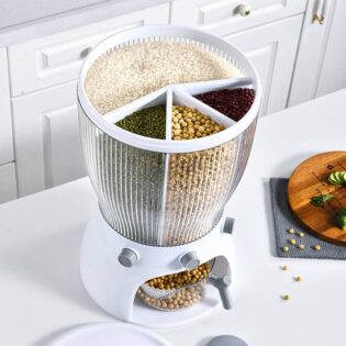 Partitioned rotation cereal dispenser now available
