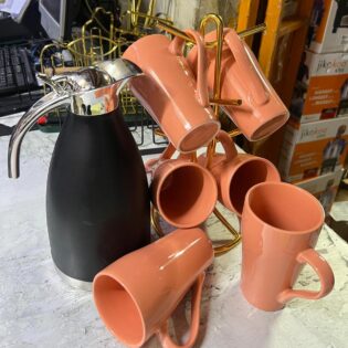 6 pcs ceramic mugs &2 litres flask