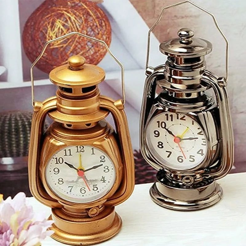 Vintage Retro Oil Lamp Alarm Clock