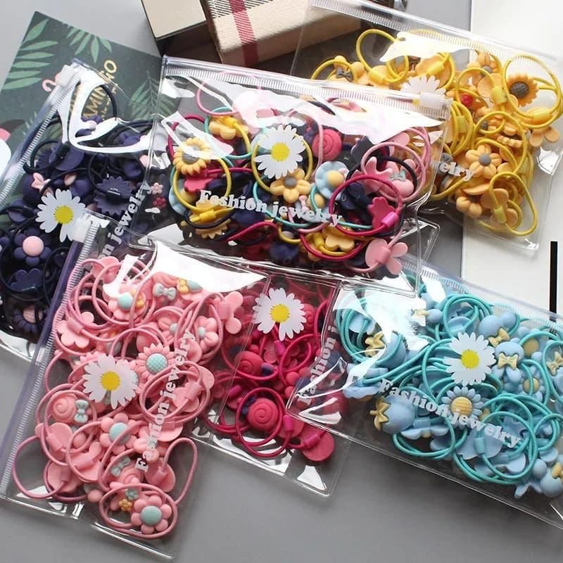 20 Pcs/Bag Baby Girls Hair Accessories Children’s Elastic Hair Bands Cute Flower Bows Hair Ring Ponytail Wild Baby Headwear – Product insights and advice