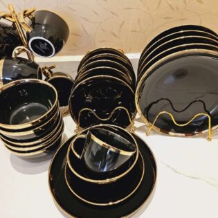 *Black gold line* 
 *24 pcs dinner sets