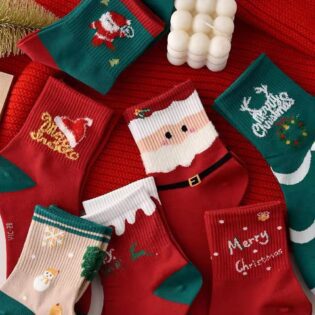 ✅Red Zodiac Christmas stockings, children's socks, autumn and winter, red zodiac year socks, couple Christmas gifts, socks