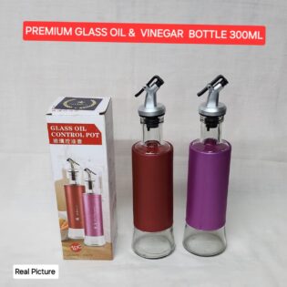Premium Marble Glass Oil and Vinegar Bottle