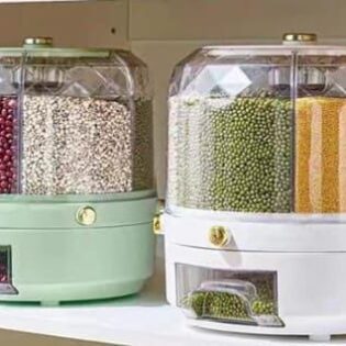 Rotating 6 compartments storage container