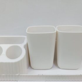 Wall mounted luxurious toothbrush/toothbrush holder with two cups