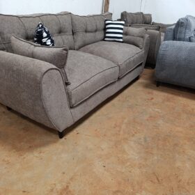 5-Seater Butterfly Sofa Tufted Fabric with Cushioned Armrests – Grey Finish